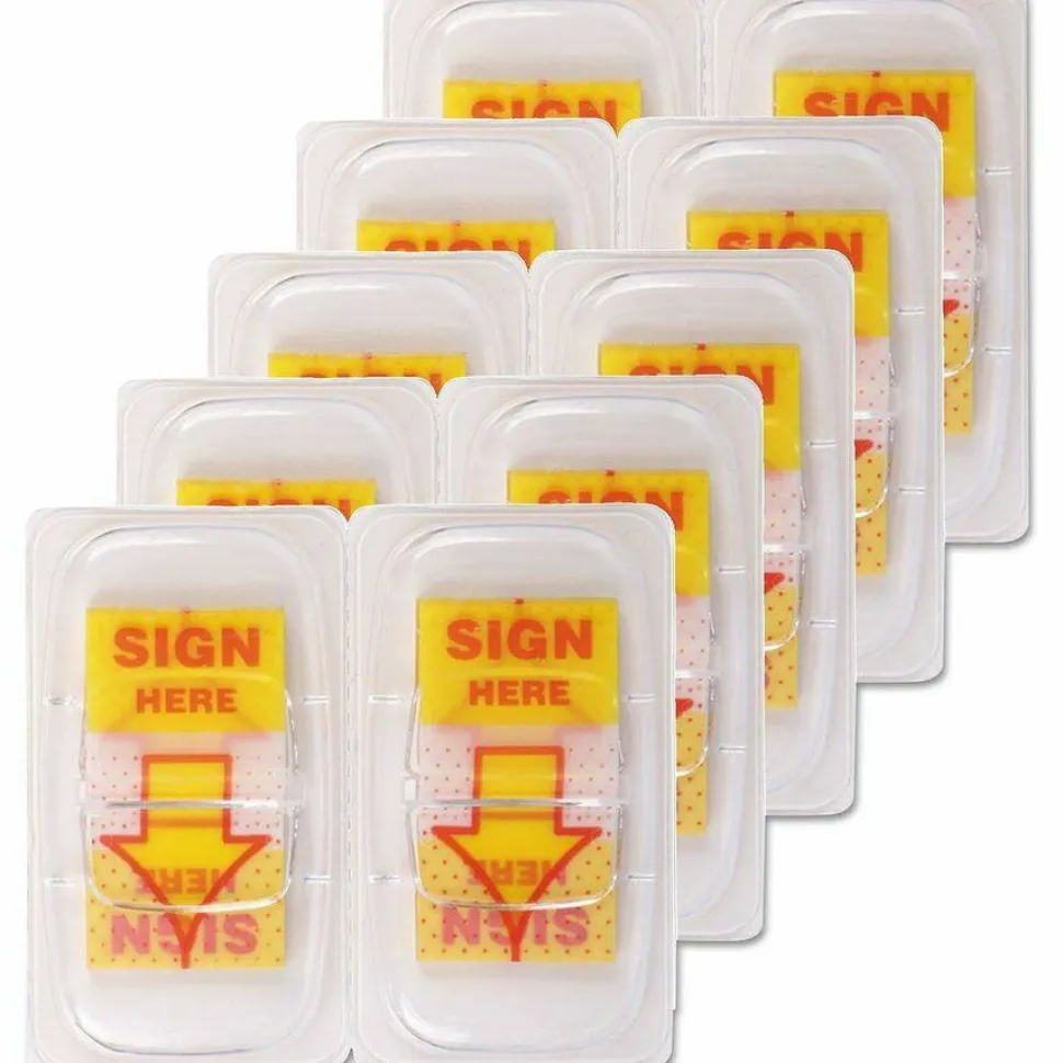 Universal Deluxe Message Arrow Flags, "Sign Here", Yellow, 500/Pack