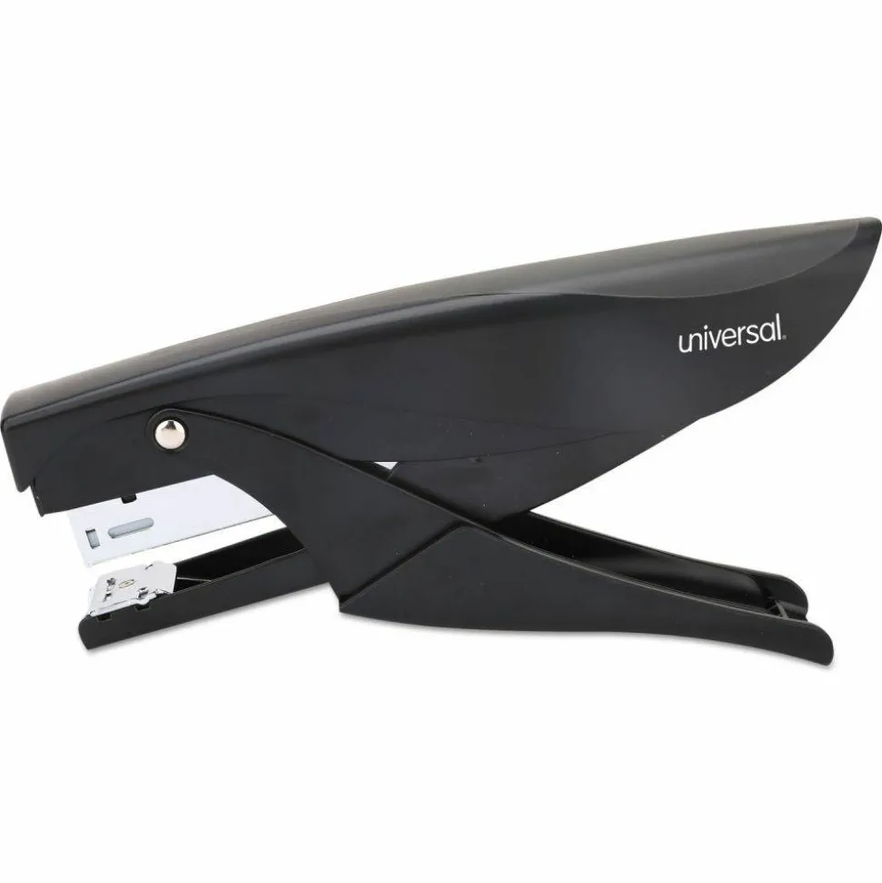 Universal Deluxe Plier Stapler, 20-Sheet Capacity, 0.25" Staples, 1.75" Throat, Black