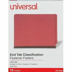 Universal Deluxe Pressboard End Tab Classification Folders, Expands 2