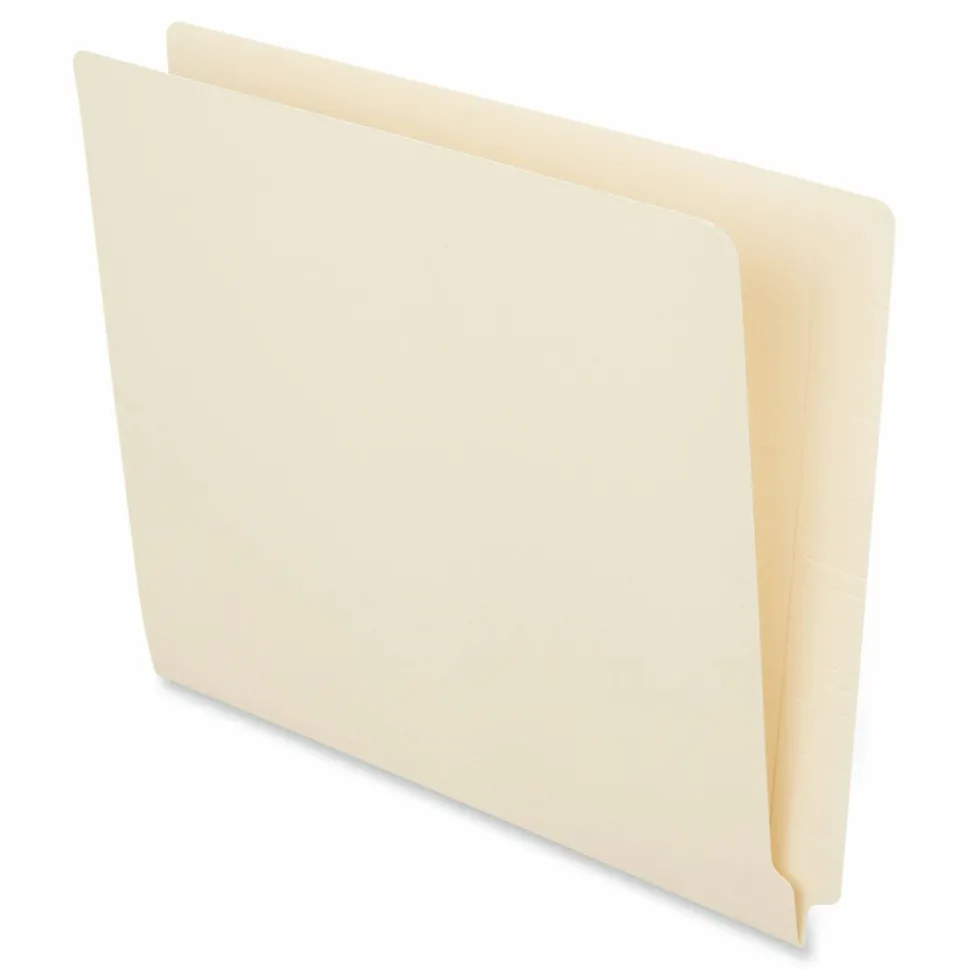 Universal Deluxe Reinforced End Tab Folders, Straight Tabs, Letter Size, 0.75" Expansion, Manila, 100/Box