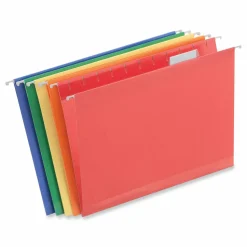 Universal Deluxe Reinforced Recycled Hanging File Folders, Letter Size, 1/5-Cut Tabs, Assorted, 25/Box