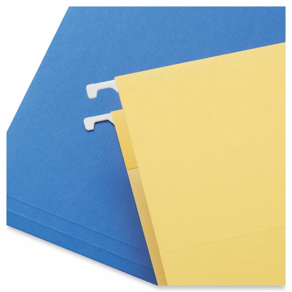 Universal Deluxe Reinforced Recycled Hanging File Folders, Letter Size, 1/5-Cut Tabs, Assorted, 25/Box