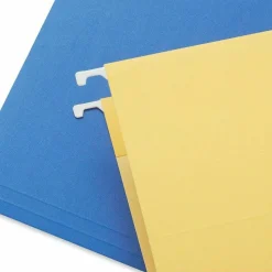 Universal Deluxe Reinforced Recycled Hanging File Folders, Letter Size, 1/5-Cut Tabs, Assorted, 25/Box