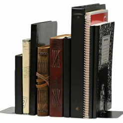 Universal Economy Bookends, 4.75 x 5.25 x 5, Heavy Gauge Steel, Black, Pair