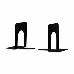 Universal Economy Bookends, 4.75 x 5.25 x 5, Heavy Gauge Steel, Black, Pair