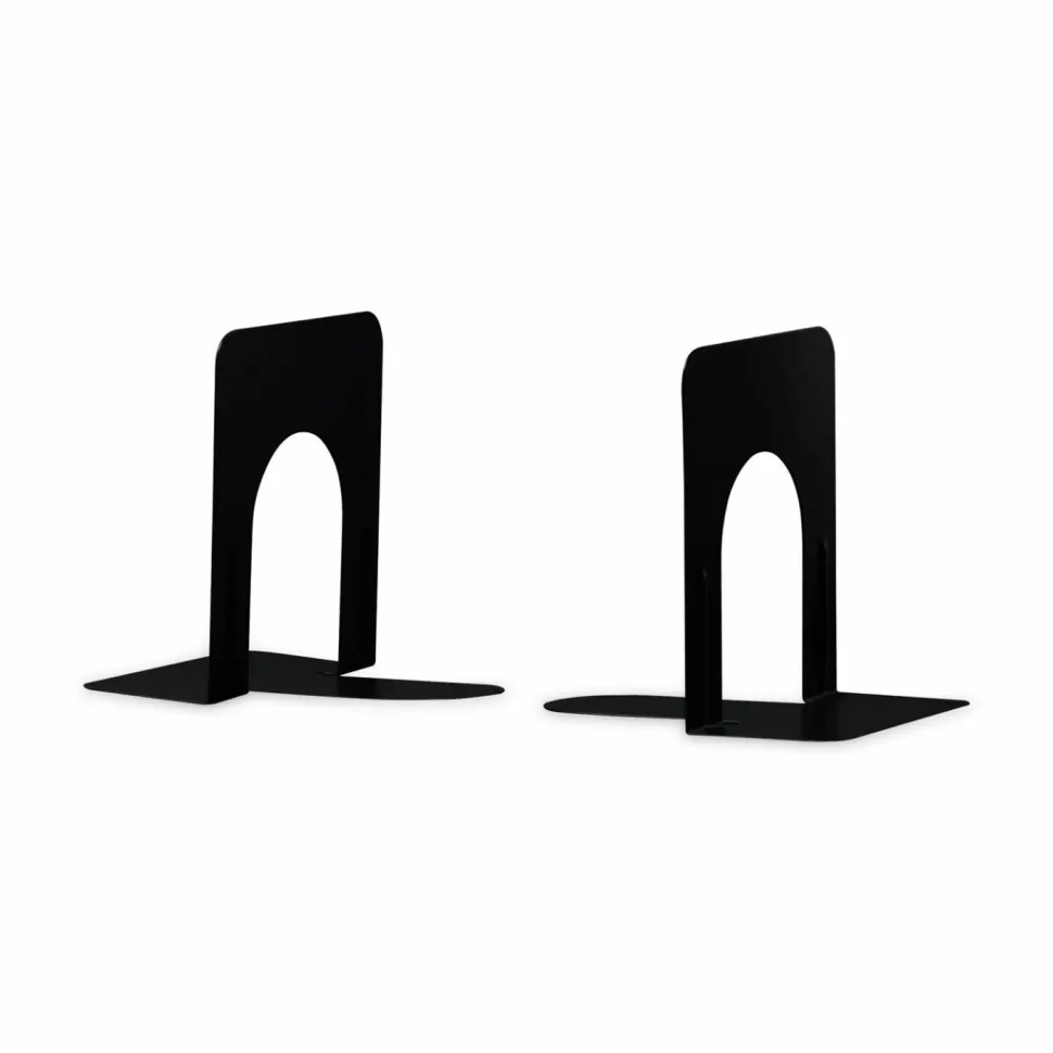 Universal Economy Bookends, 4.75 x 5.25 x 5, Heavy Gauge Steel, Black, Pair