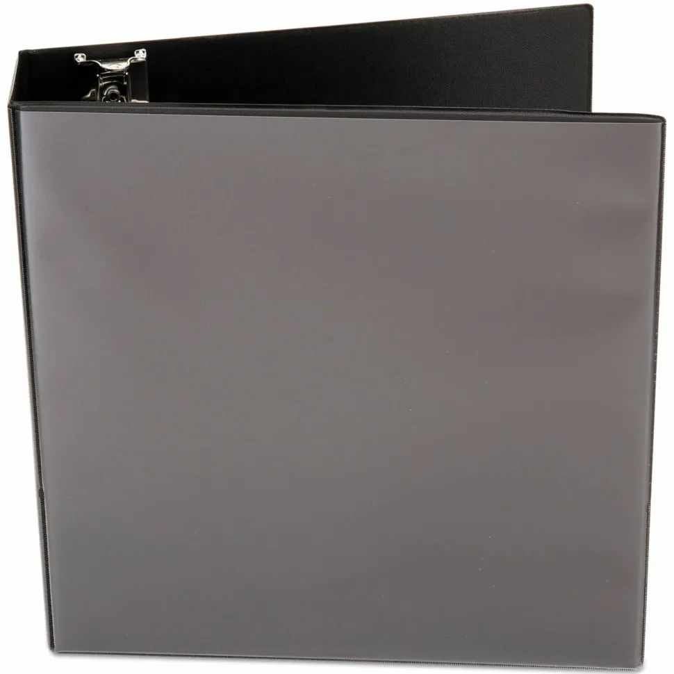 Universal Economy D-Ring Vinyl View Binder, 8 1/2" x 11", 3" Capacity, Black