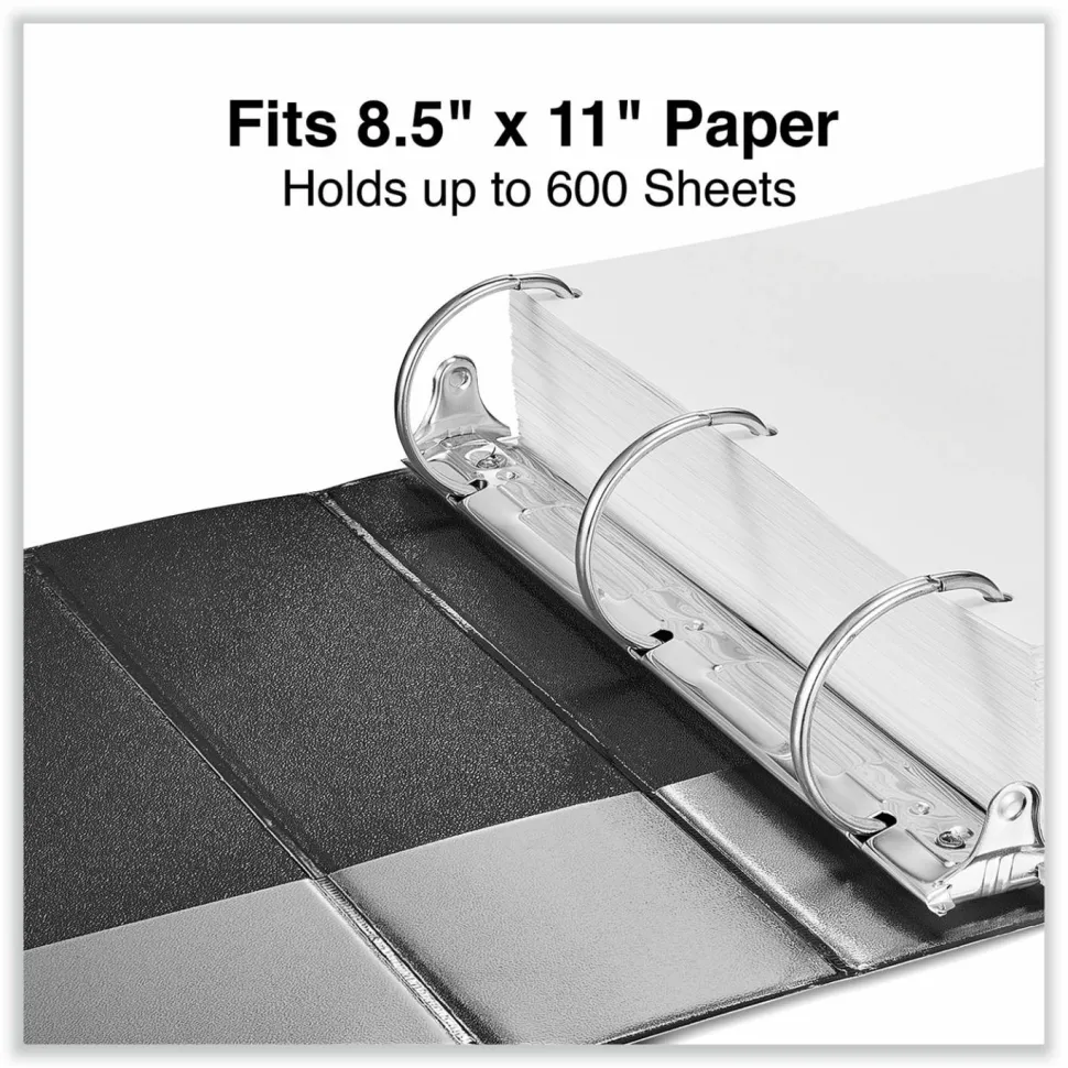 Universal Economy D-Ring Vinyl View Binder, 8 1/2" x 11", 3" Capacity, Black