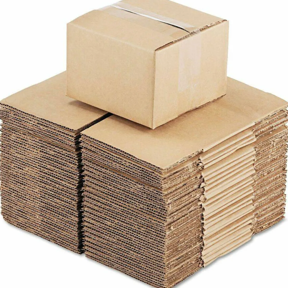 Universal Fixed-Depth Corrugated Shipping Boxes, Regular Slotted Container (RSC), 6" x 6" x 4", Brown Kraft, 25/Bundle