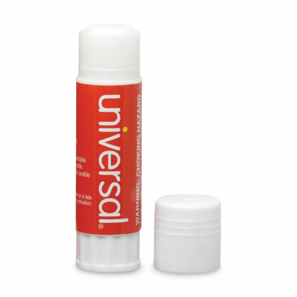 Universal Glue Stick, 0.74 oz, Applies and Dries Clear, 12/Pack