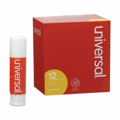 Universal Glue Stick, 0.28 oz, Applies and Dries Clear, 12/Pack