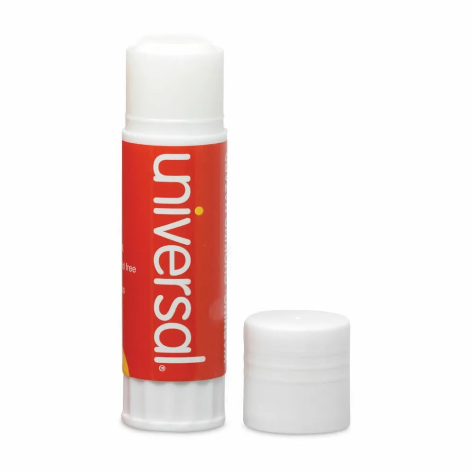 Universal Glue Stick, 1.3 oz, Applies and Dries Clear, 12/Pack