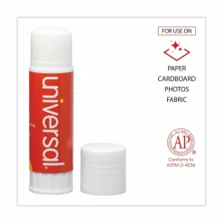 Universal Glue Stick, 1.3 oz, Applies and Dries Clear, 12/Pack