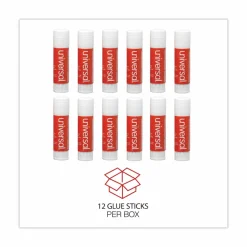 Universal Glue Stick, 1.3 oz, Applies and Dries Clear, 12/Pack