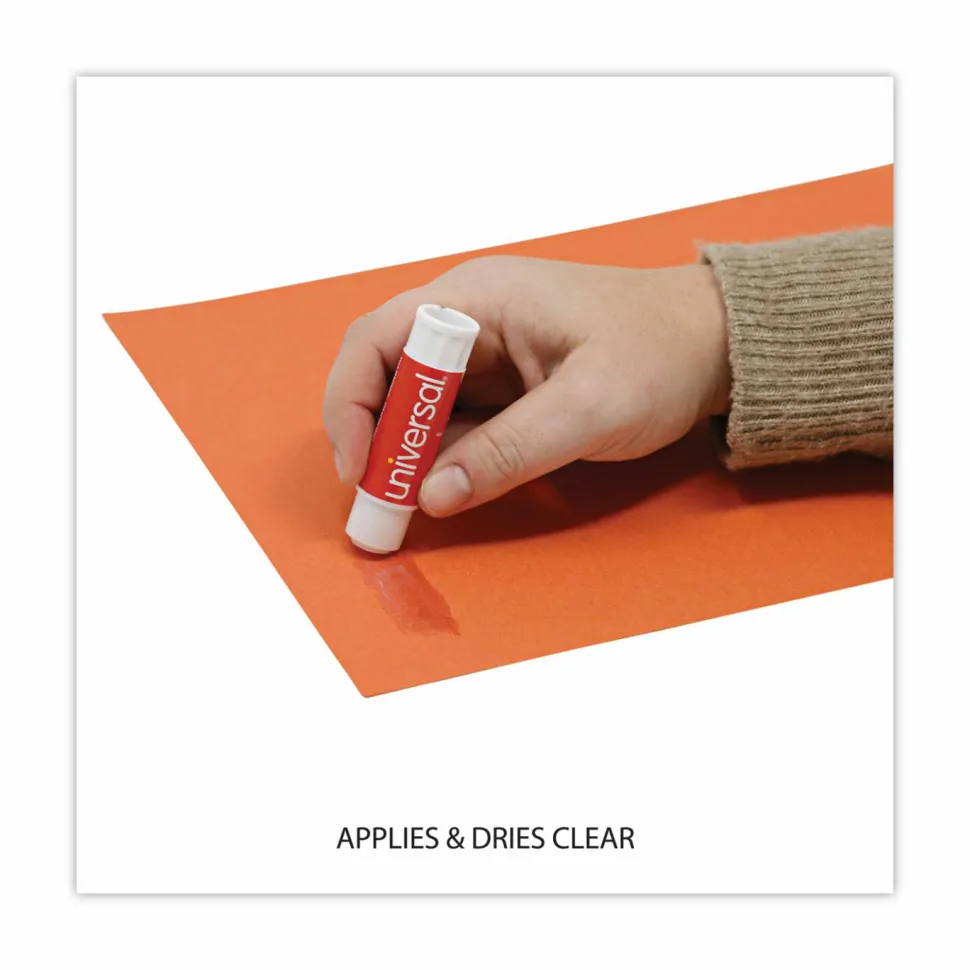 Universal Glue Stick Value Pack, 0.28 oz, Applies and Dries Clear, 30/Pack