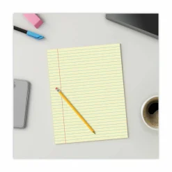 Universal Glue Top Pads, Wide/Legal Rule, (50) Canary Yellow 8.5 x 11 Sheets, Dozen