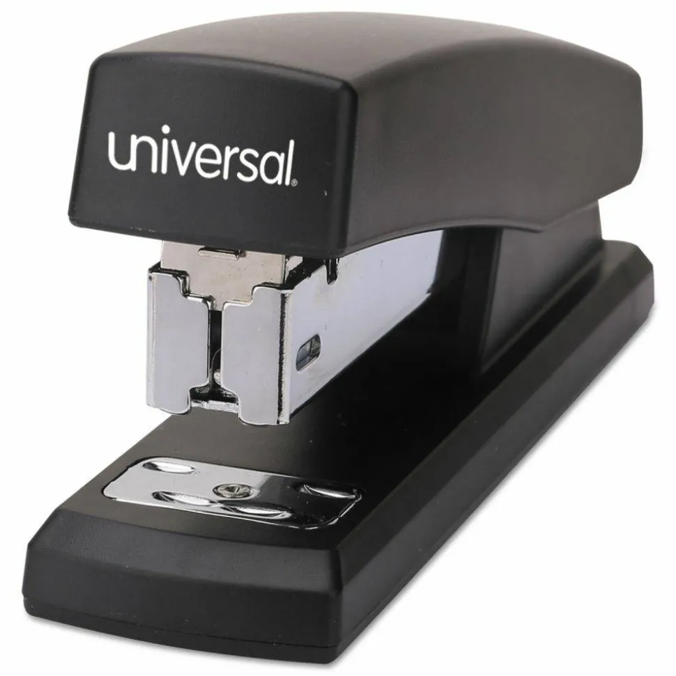 Universal Half-Strip Stapler, 20-Sheet Capacity, Black