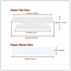 Universal Hanging File Folder Plastic Index Tabs, 1/3-Cut, Clear, 3.7