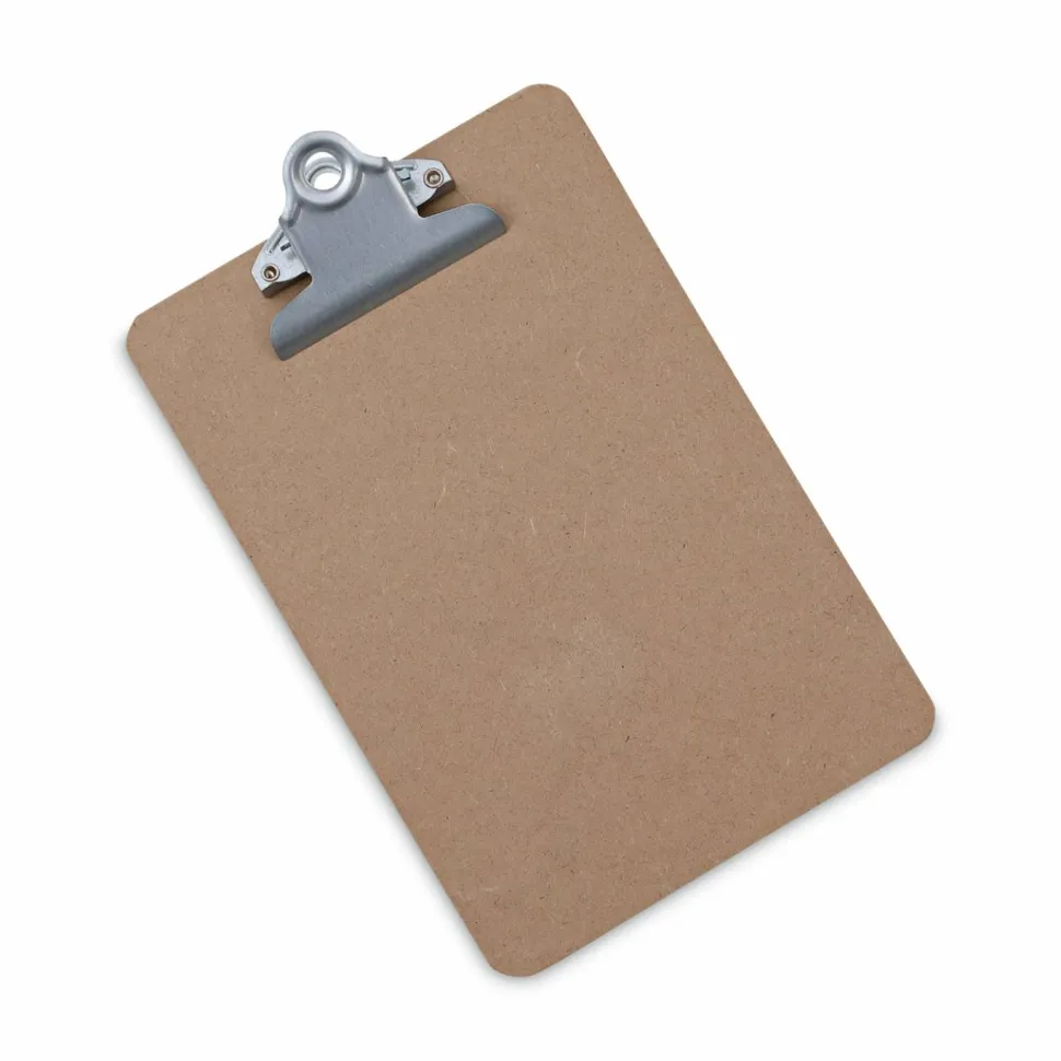 Universal Hardboard Clipboard, 0.75" Clip Capacity, Holds 5 x 8 Sheets, Brown