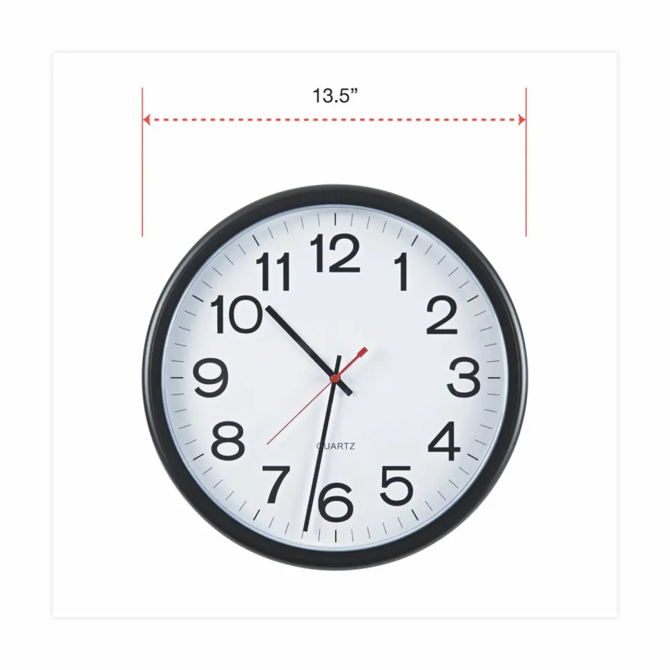 Universal Indoor/Outdoor Clock, 13 1/2", Black