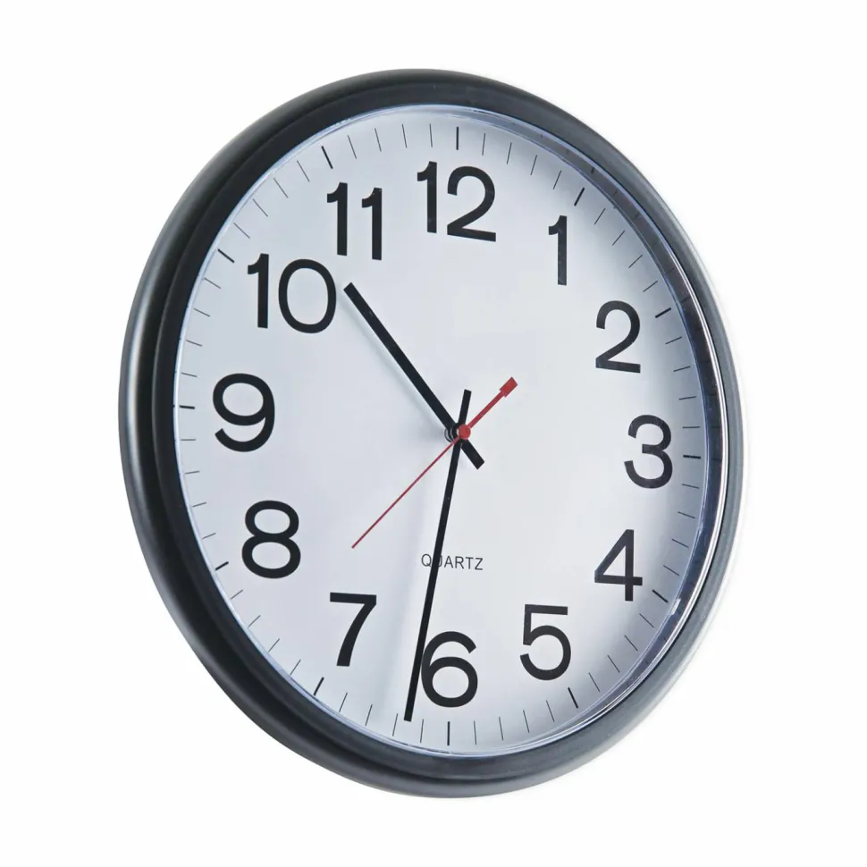 Universal Indoor/Outdoor Clock, 13 1/2", Black