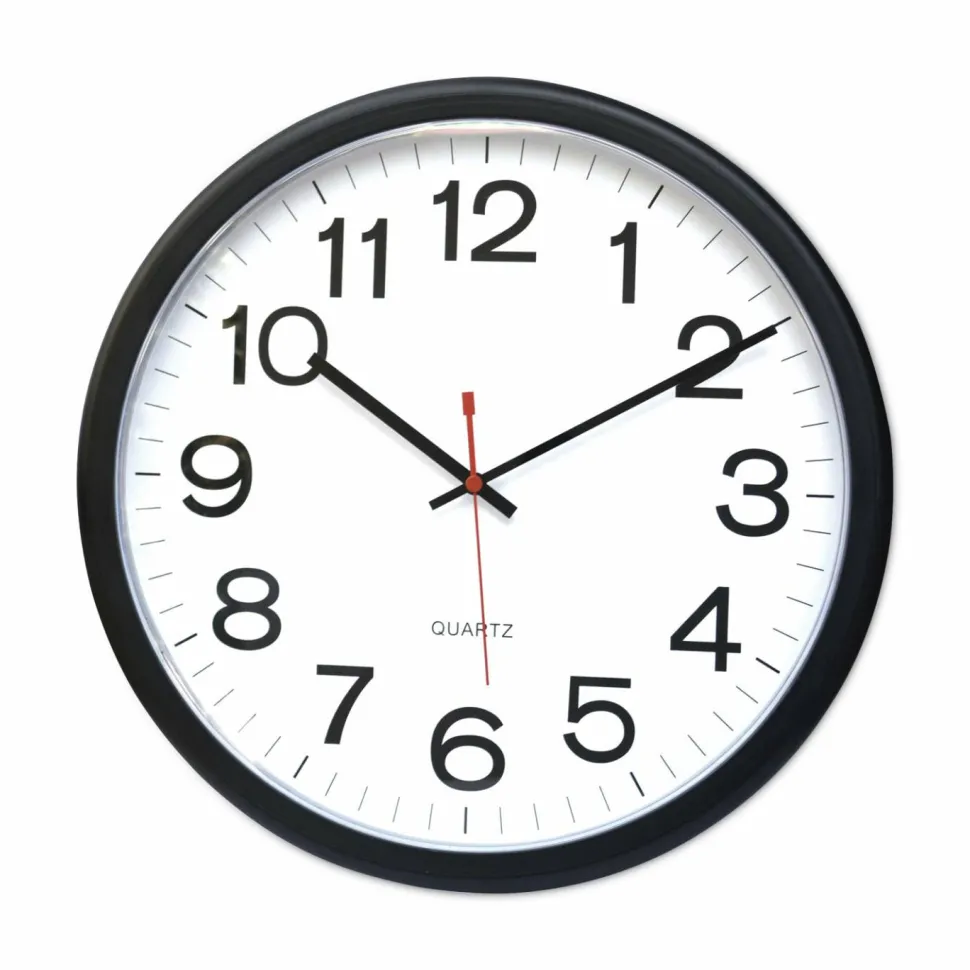 Universal Indoor/Outdoor Clock, 13 1/2", Black
