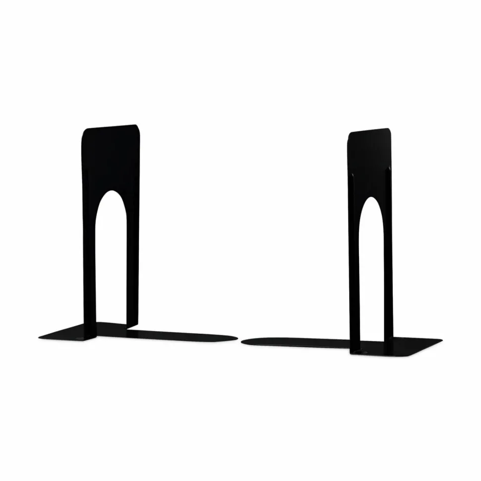 Universal Jumbo Economy Bookends, Standard, 5.88 x 8.25 x 9, Heavy Gauge Steel, Black, Pair