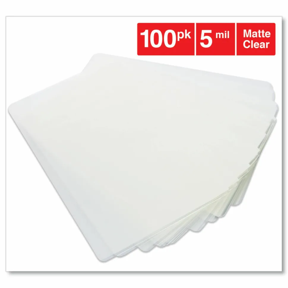 Universal Laminating Pouches, 5 mil, 3.75" x 2.25", Gloss Clear, 100/Box