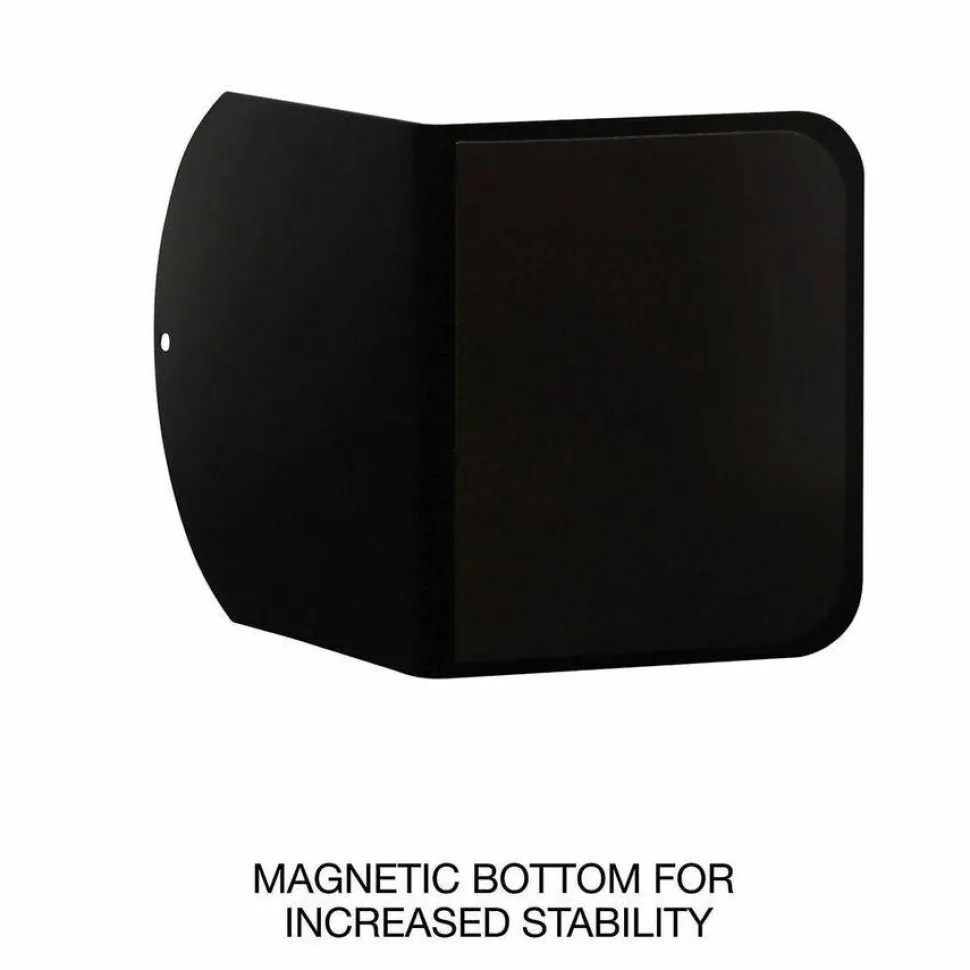 Universal Magnetic Bookends, Magnetic Base, 6 x 5 x 7, Metal, Black, Pair