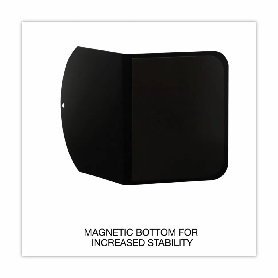 Universal Magnetic Bookends, Magnetic Base, 6 x 5 x 7, Metal, Black, Pair