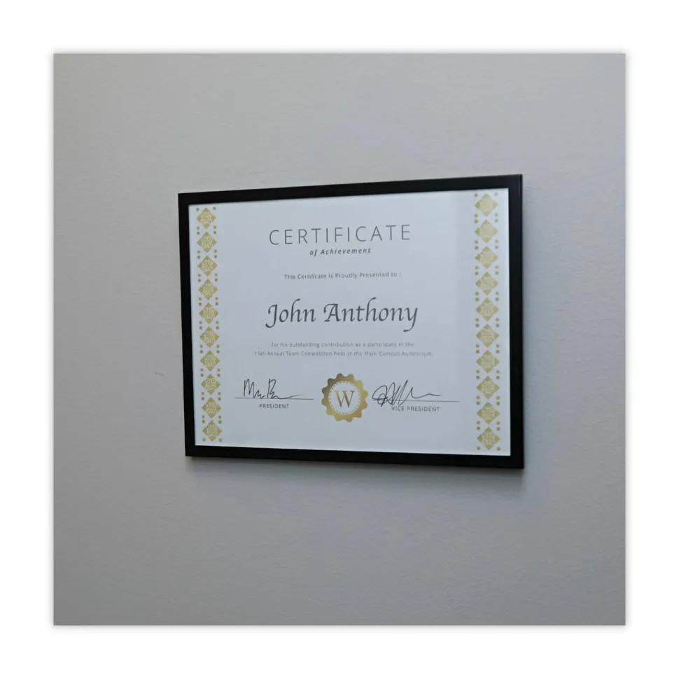 Universal Metal Photo Frame, Aluminum, 8.5 x 11, Black