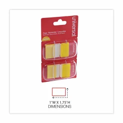 Universal Page Flags, Yellow, 50 Flags/Dispenser, 2 Dispensers/Pack