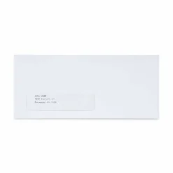 Universal Peel Seal Strip Business Envelope, Address Window, #10, Square Flap, Self-Adhesive Closure, 4.13 x 9.5, White, 500/Box