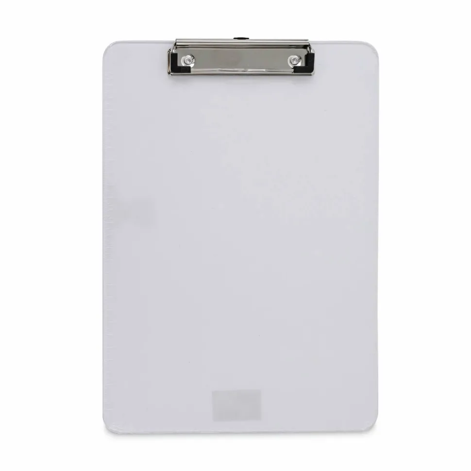Universal Plastic Clipboard with Low Profile Clip, 0.5" Clip Capacity, Holds 8.5 x 11 Sheets, Clear