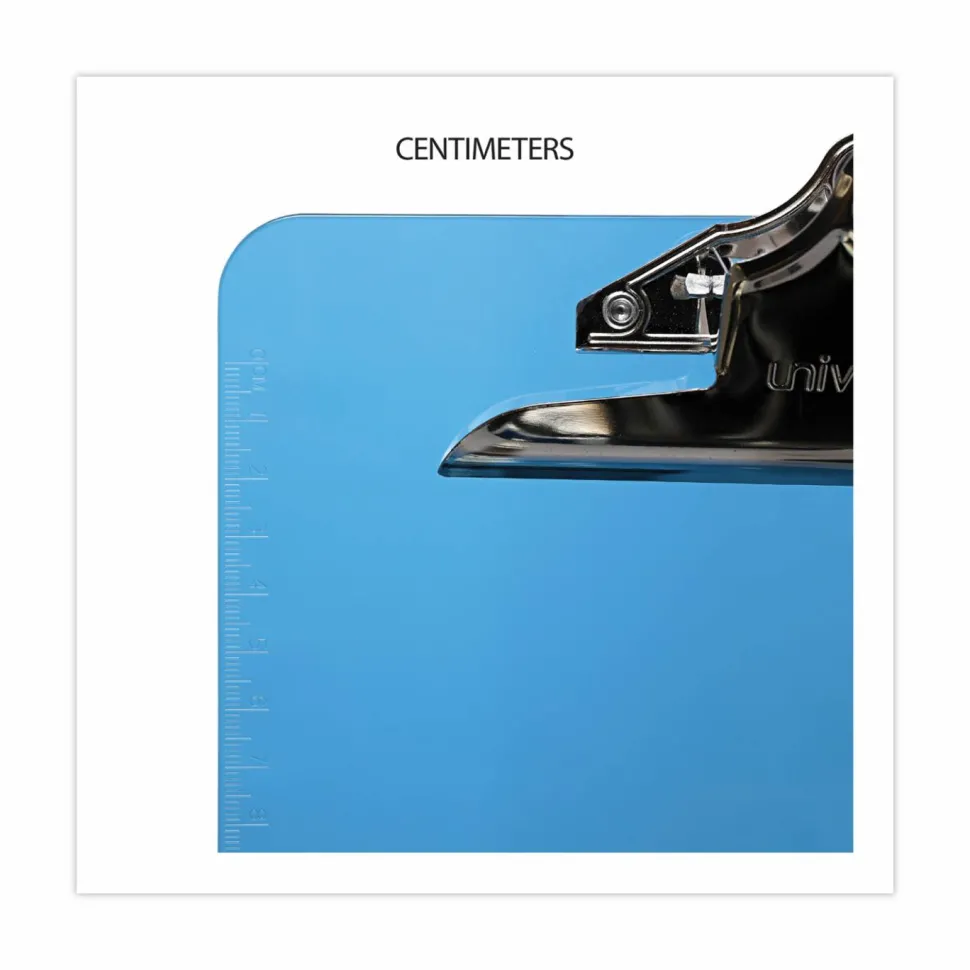 Universal Plastic Clipboard with High Capacity Clip, 1.25" Clip Capacity, Holds 8.5 x 11 Sheets, Translucent Blue