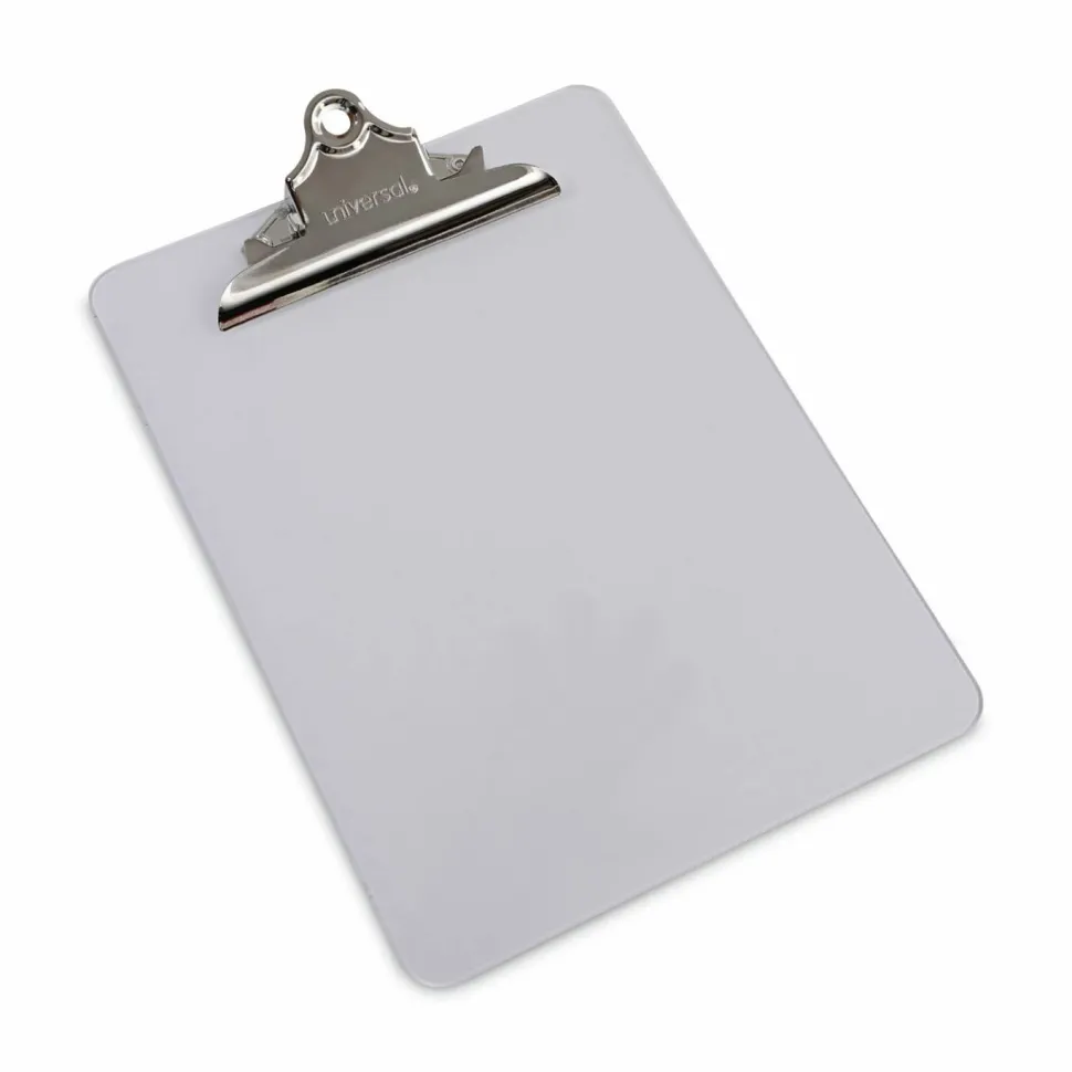 Universal Plastic Clipboard with High Capacity Clip, 1.25" Clip Capacity, Holds 8.5 x 11 Sheets, Clear