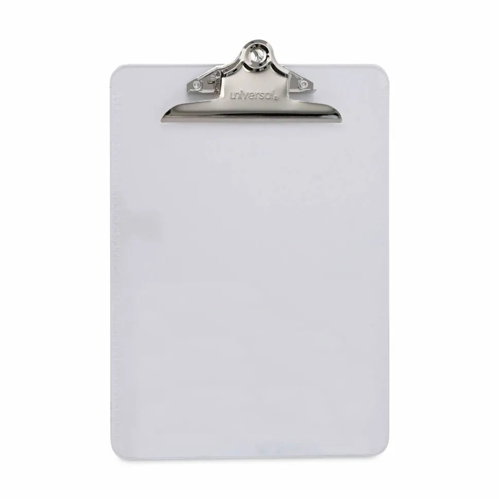Universal Plastic Clipboard with High Capacity Clip, 1.25" Clip Capacity, Holds 8.5 x 11 Sheets, Clear