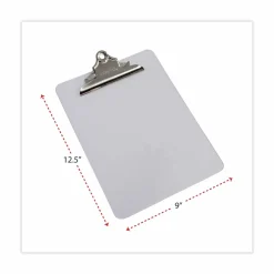 Universal Plastic Clipboard with High Capacity Clip, 1.25