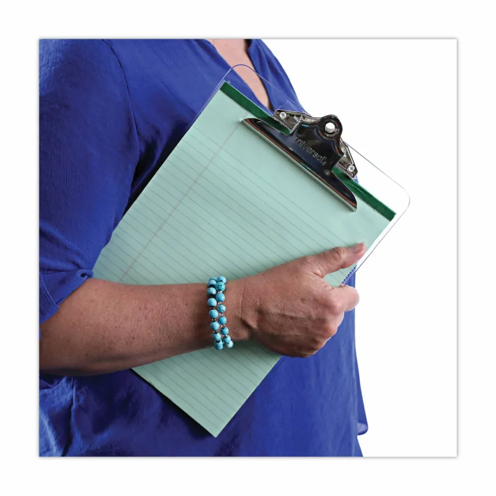 Universal Plastic Clipboard with High Capacity Clip, 1.25" Clip Capacity, Holds 8.5 x 11 Sheets, Clear