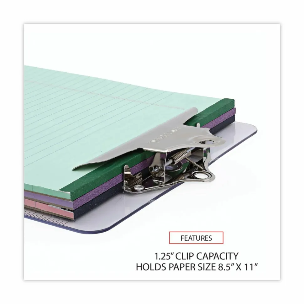 Universal Plastic Clipboard with High Capacity Clip, 1.25" Clip Capacity, Holds 8.5 x 11 Sheets, Clear