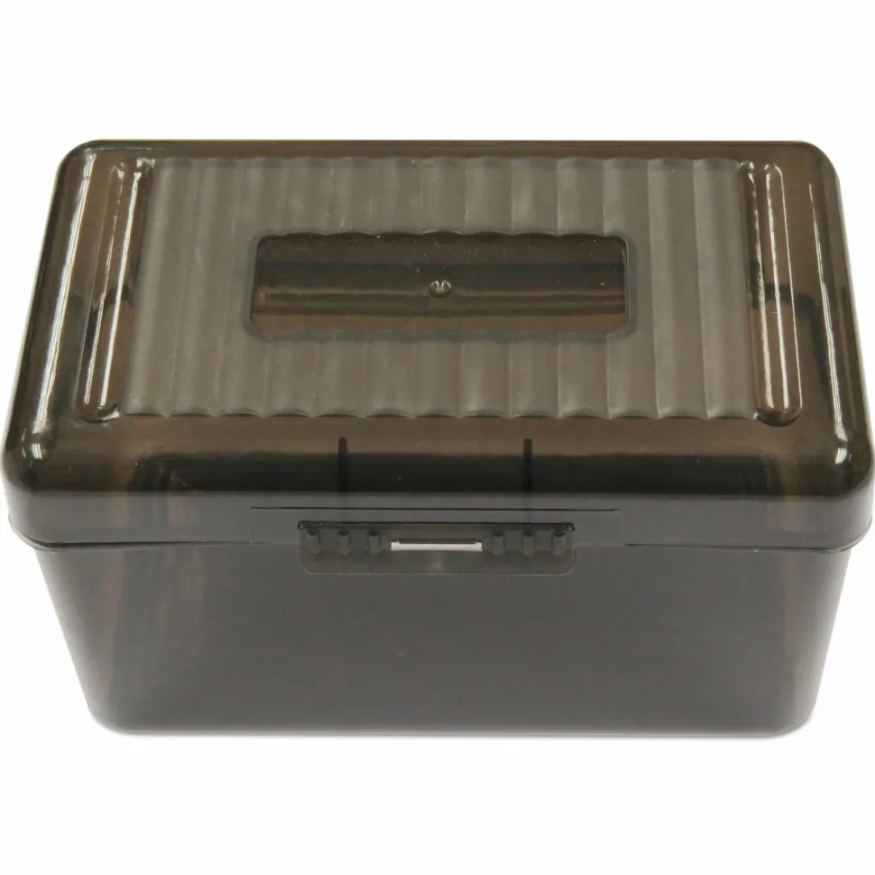 Universal Plastic Index Card Boxes, Holds 300 3 x 5 Cards, 5.63 x 3.25 x 3.54, Translucent Black