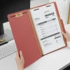 Universal Pressboard Classification Folders, 2/5-Cut Tab: Right of Center, Expands 2", 2 Dividers, 6 Fasteners, Legal Size, Red, 10/Box