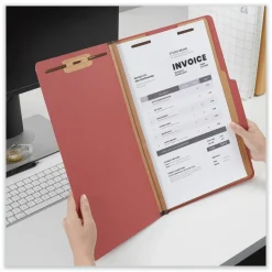 Universal Pressboard Classification Folders, 2/5-Cut Tab: Right of Center, Expands 2