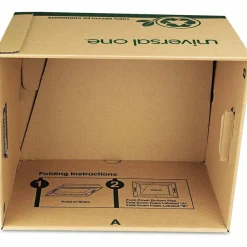 Universal Recycled Heavy-Duty Record Storage Box, Letter/Legal Files, Kraft/Green, 12/Carton