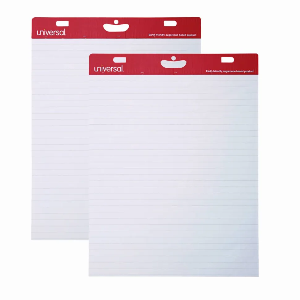 Universal Renewable Resource Sugarcane Based Easel Pads, Presentation Format (1" Rule), (50) White 27 x 34 Sheets, 2/Carton