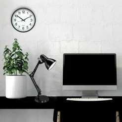 Universal Round Wall Clock, 12 5/8", Black