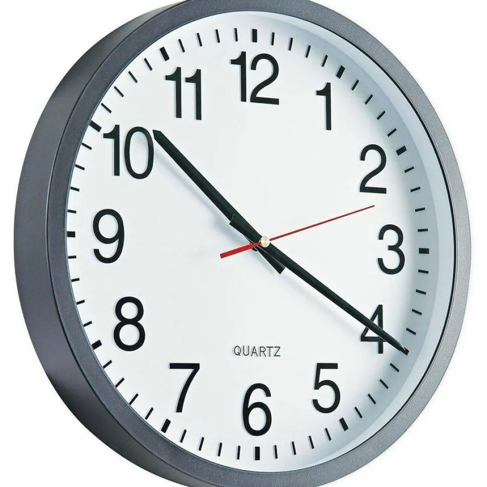 Universal Round Wall Clock, 12 5/8", Black