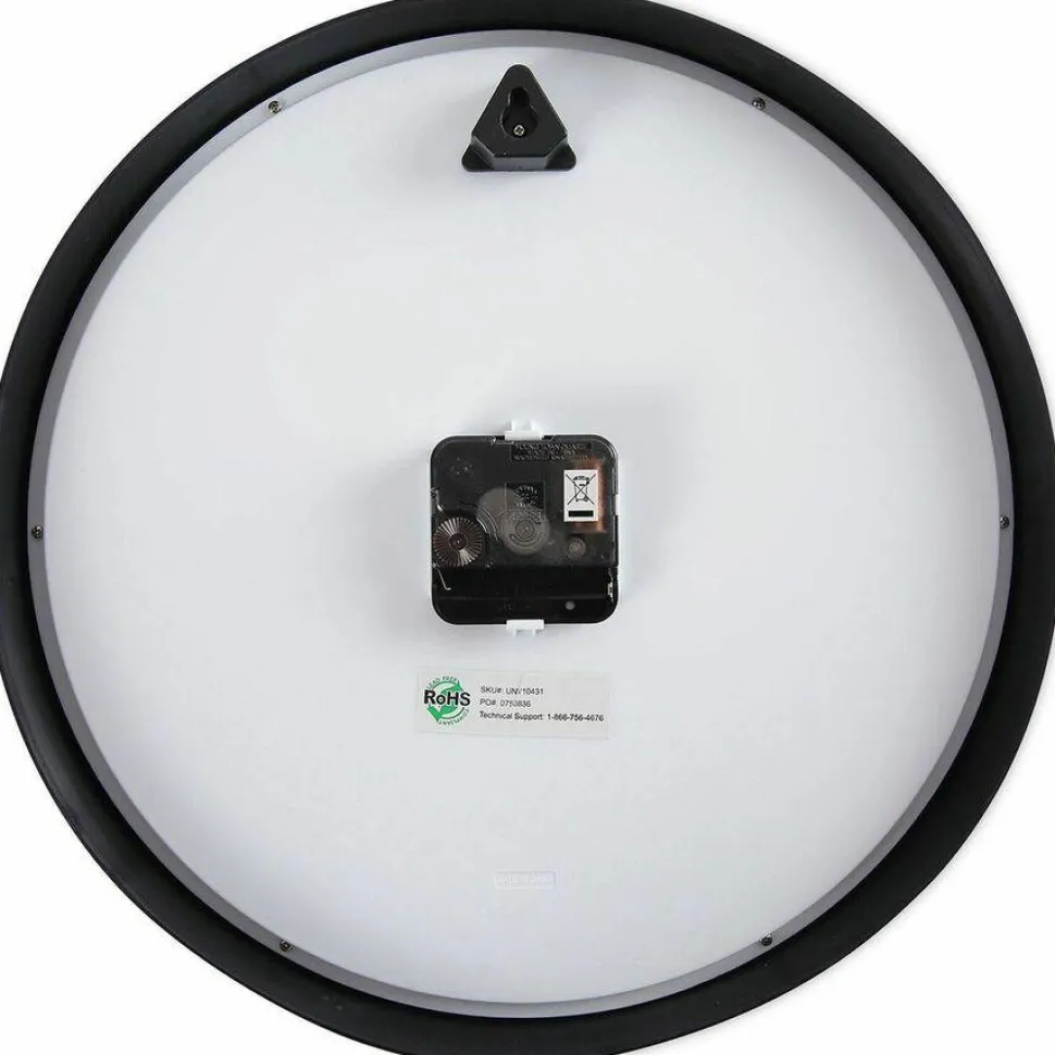 Universal Round Wall Clock, 12 5/8", Black