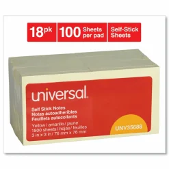 Universal Self-Stick Note Pad Value Pack, 3