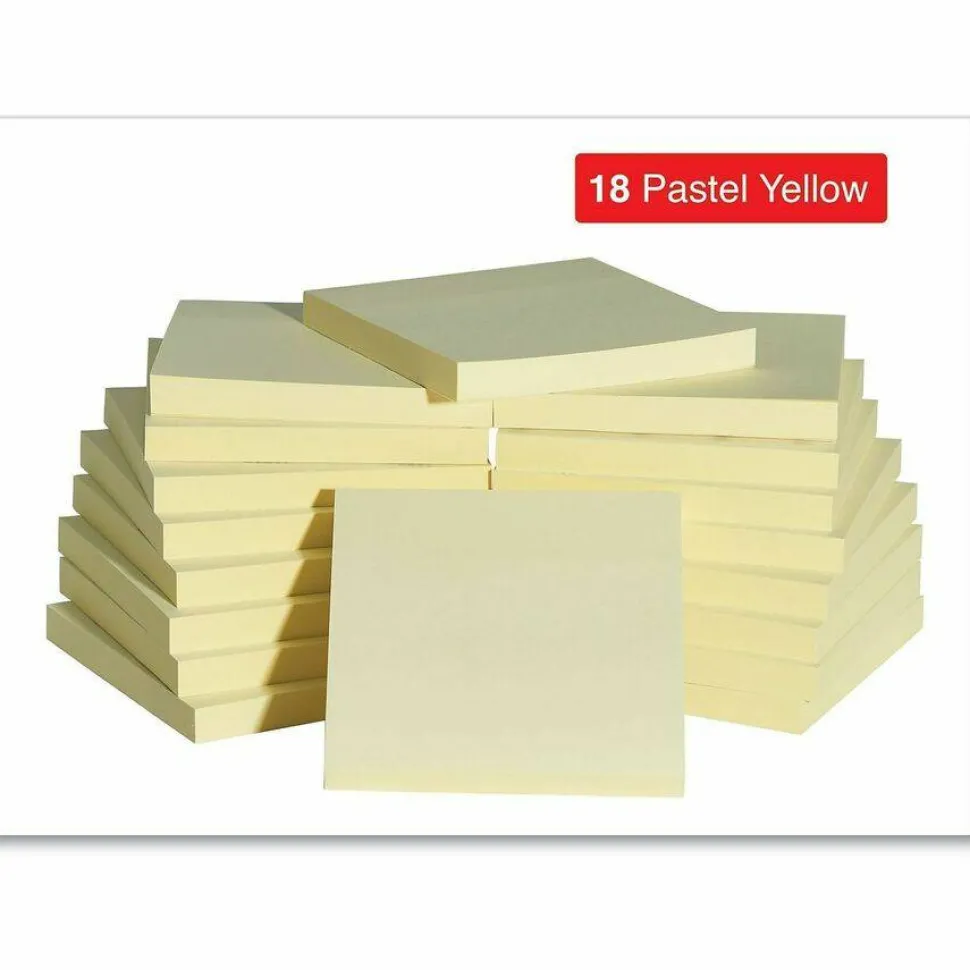 Universal Self-Stick Note Pad Value Pack, 3" x 3", Yellow, 100 Sheets/Pad, 18 Pads/Pack
